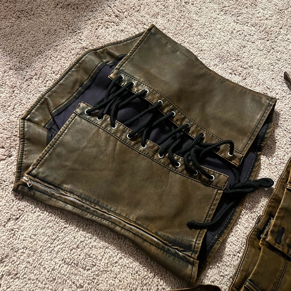 Mars The Label Corset Wide Leg Cargo Jumpsuit Cargo 2 Piece Zeda Set in Brown - Picture 4 of 8